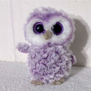 5/$25 Ty TySilk Moonlight Purple Fuzzy Owl Plush Stuffed Animal